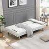 anwickjeff Convertible Folding Futon Sofa Bed with Metal Legs & 2 Cupholders, Modern New Upholstered Couch Loveseat Sleeper, Folding Couches Bed, Removable Armrests for Small Spaces (White) view 3