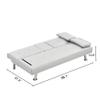 anwickjeff Convertible Folding Futon Sofa Bed with Metal Legs & 2 Cupholders, Modern New Upholstered Couch Loveseat Sleeper, Folding Couches Bed, Removable Armrests for Small Spaces (White) view 4
