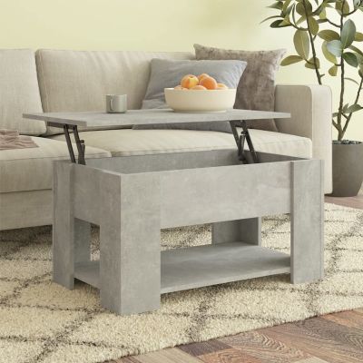 Camerina Coffee Table Concrete Gray 31.1"x19.3"x16.1" Engineered Wood Center Table for Living Room Coffee Table Center Table