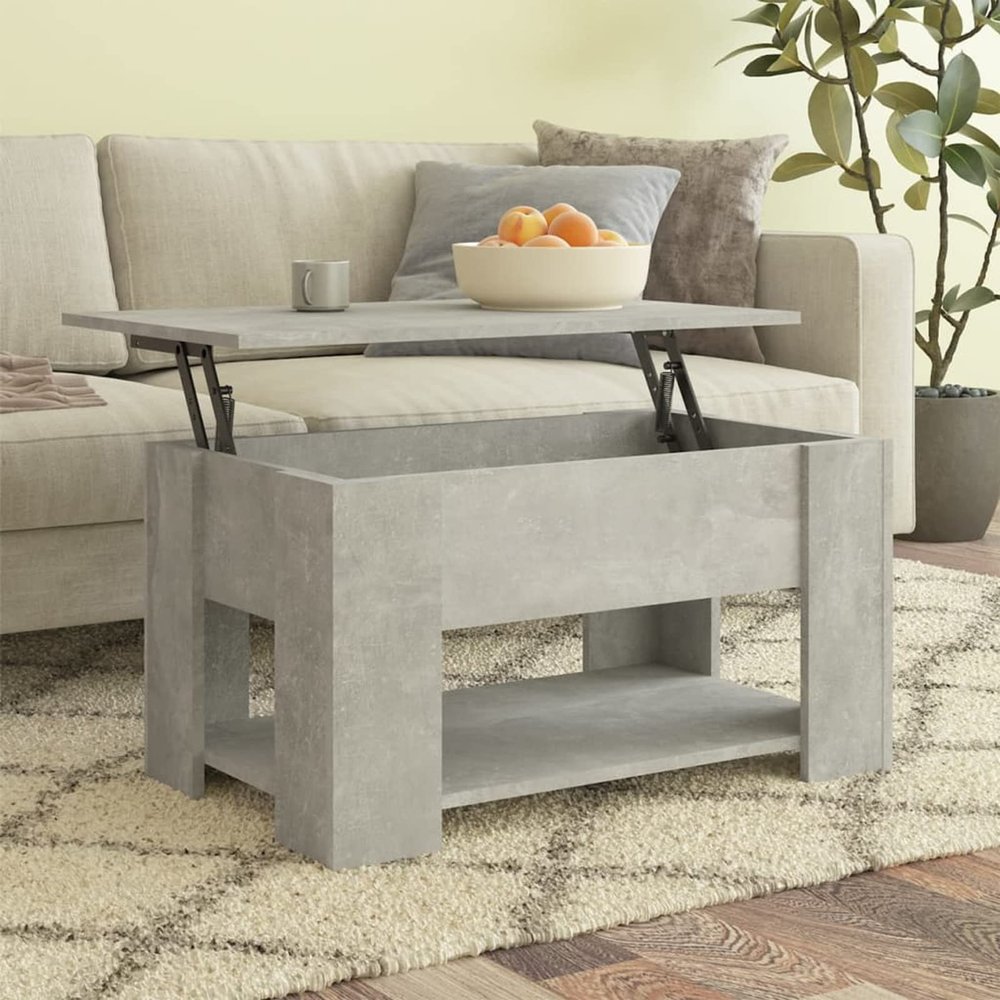 Camerina Coffee Table Concrete Gray 31.1"x19.3"x16.1" Engineered Wood Center Table for Living Room Coffee Table Center Table