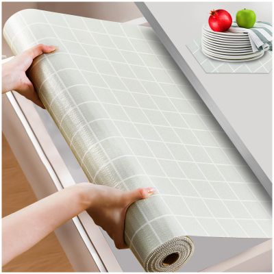 Beautysaid Shelf and Drawer Liner for Kitchen Cabinet, Non Adhesive Non Slip Shelf Paper Waterproof Washable Thickened for Dresser Pantry Shelve Bathroom Protector Liner(Light Green,23.6 in x 10 FT)