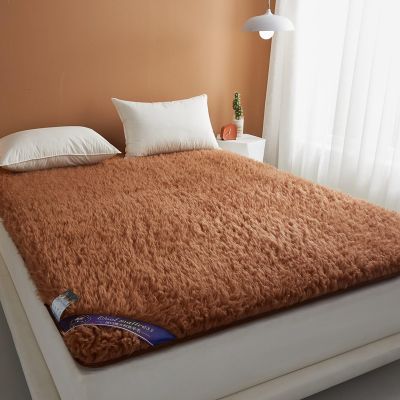 Mattress Topper Sheet Protector Underblanket with Straps - Extra Thick Mattress Pad Cover Woolmark Under Blanket(Camel,35 * 75")