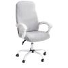 BUniq Plush Stretch Computer Office Chair Cover,Removable Stretchable Universal Desk Chair Covers Rotating Chair (NOT Chair)Solid Color Spandex Slipcover Protective, (S,Grey) view 1