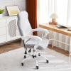 BUniq Plush Stretch Computer Office Chair Cover,Removable Stretchable Universal Desk Chair Covers Rotating Chair (NOT Chair)Solid Color Spandex Slipcover Protective, (S,Grey) view 3