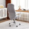 BUniq Plush Stretch Computer Office Chair Cover,Removable Stretchable Universal Desk Chair Covers Rotating Chair (NOT Chair)Solid Color Spandex Slipcover Protective, (S,Grey) view 4
