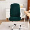 BUniq Plush Stretch Computer Office Chair Cover,Removable Stretchable Universal Desk Chair Covers Rotating Chair (NOT Chair)Solid Color Spandex Slipcover Protective, (M,Green) view 2
