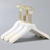 10 Pack White Wooden Hangers, Coat Hangers for Closet, Heavy Duty Clothes Hanger Precisely Cut Notches Wooden Coat Hangers, Hangers for Shirt Suit Dress view 2