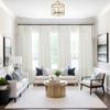 60 Inch Wide Natural Linen Curtains for Bedroom Light Reducing Sheer Large Window Curtain Panels Set of 2 Total Width 120 x 90 Inch Long 5x7.5 FT Length Country Farmhouse Decor Rod Pocket Cream Ivory view 2