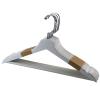 10 Pack White Wooden Hangers, Extra Smooth Finish Suit Hangers, Precisely Cut Notches and Chrome Hook Clothes Hangers for Shirt Coat Jacket Dress view 1