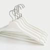 10 Pack White Wooden Hangers, Extra Smooth Finish Suit Hangers, Precisely Cut Notches and Chrome Hook Clothes Hangers for Shirt Coat Jacket Dress view 4