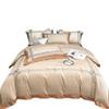 Double Bedding Sets Duvet Cover 4 Pcs Sets King Size Luxury Fluffy Comfy Soft Warm Skin- Friendly Long-Staple Cotton with Zipper Closure and Pillow Case White Gray (Orange King) view 1