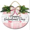 Sokomurg Valentines Day Door Sign Valentine's Day Wooden Hanging Sign Happy Valentine's Day Wreath Sign Valentine's Day Front Door Hanging Sign for Valentine's Day Home Window Door Wall Outdoor Decor view 1