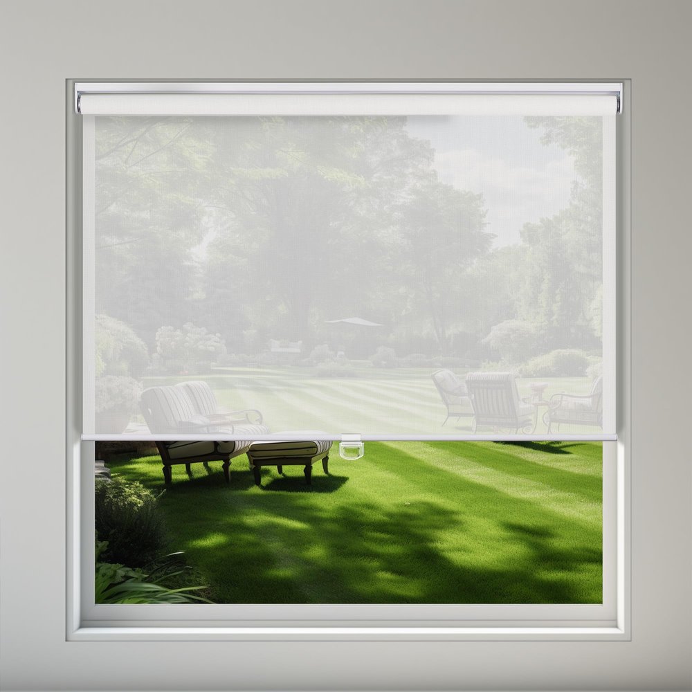 Sulugood Light Filtering Roller Shades for Window 10% Openness Cordless Roller Blinds Solar Shades,UV Protection Fabric,Easy Installation Shades for Home, Hotel, Office,White,38.5" W x 48" H.