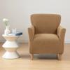 Banquet Armchair Slipcovers, Stretch Chair Slipcover with Arms, Anti Slip Armchairs Single Sofa Covers, Removable Soft Jacquard Arm Chair Cover, Furniture Protector for Living Room(Light Coffee,1pc) view 2