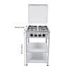 DUTTIETY Gas Stove Commercial Restaurant Kitchen Stand Portable Stove 4 Burner with Support Leg Stand and Wind Blocking Cover Adapter Manual Ignition Camping Stove White/Black (White) view 2