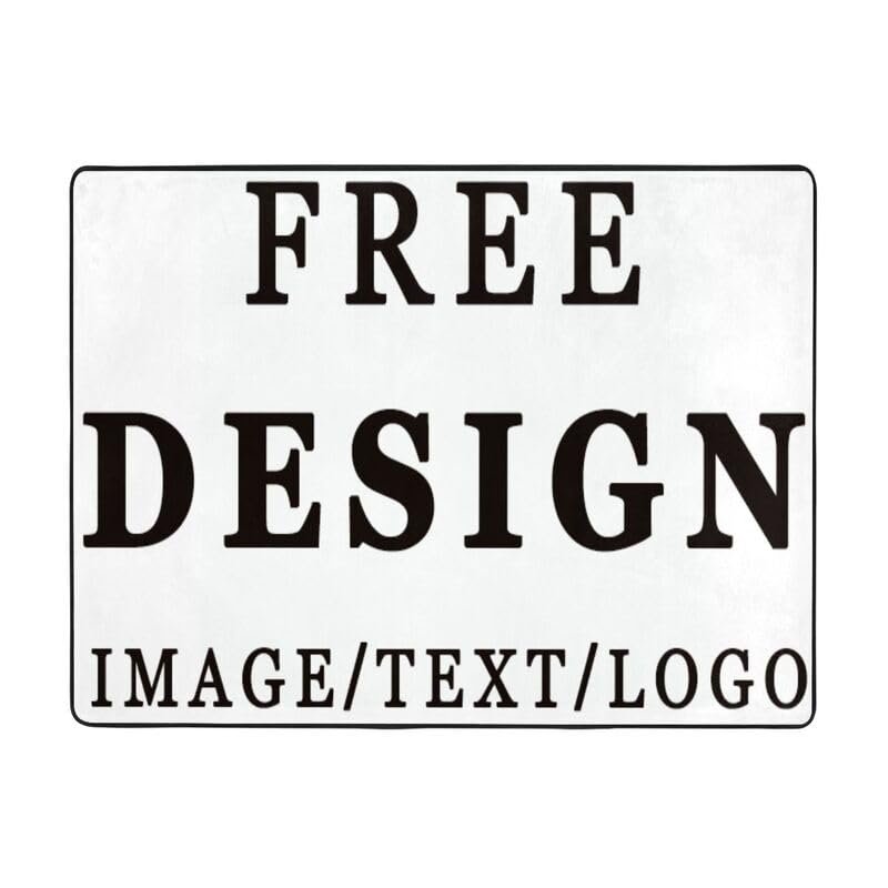 Customize Rug with Logo for Bedroom,Custom Carpet 48x63inch,Personalized Rugs Add Your Own Photo Text,Customized Area Carpet Anti Slip Washable Door Mat Decor for Home Living Room Garden Balcony Bath