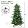 7FT Pencil Christmas Tree, Tall Skinny Christmas Tree with 2515 Branch Tips and Foldable Metal Stand, Slim Christmas Tree for Home, Office, Shops, Hotels Decoration (Green) view 2