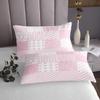Manfei Pink Plaid Bedspread Queen Size, Paisley Floral Heart Print Quilted Coverlet with 2 Pillowcases, Lattice Patchwork Coverlet Set 3pcs for Kids Girl Room Decor, Soft Polyester Bedding Quilt view 4