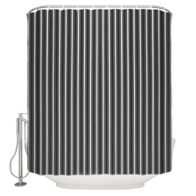 Stripes Shower Curtain for Bathroom 72" x 96", Texture Superposition Black Hand Painted Style Shower Curtain with Hooks Polyester Waterproof Home Bathtub Decor