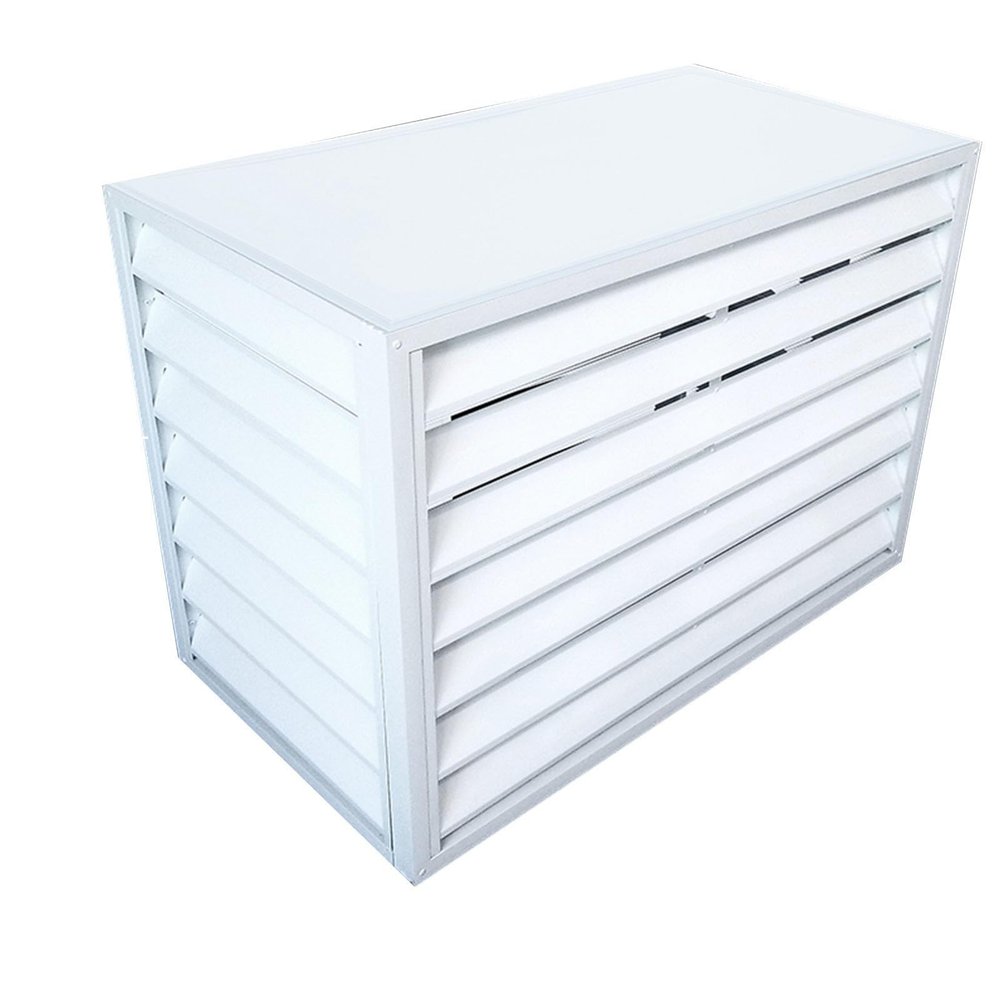 Aluminum Air Conditioner and Heat Pump Cover , Air conditioning protection grille, Dustproof and waterproof, louver grille dust cover, Noise Reduction , Suitable for indoor and outdoor ( Color : White