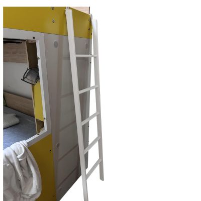 BXKCFYBSQ White Bunk Bed Ladder Space Saving Camper Bunk Bed Ladder with 2 Hooks, Loft Bed Side Ladder for Bunk Trailers and Campervans, Load 150kg/330lbs (Size : 1.7m/67 Inch)