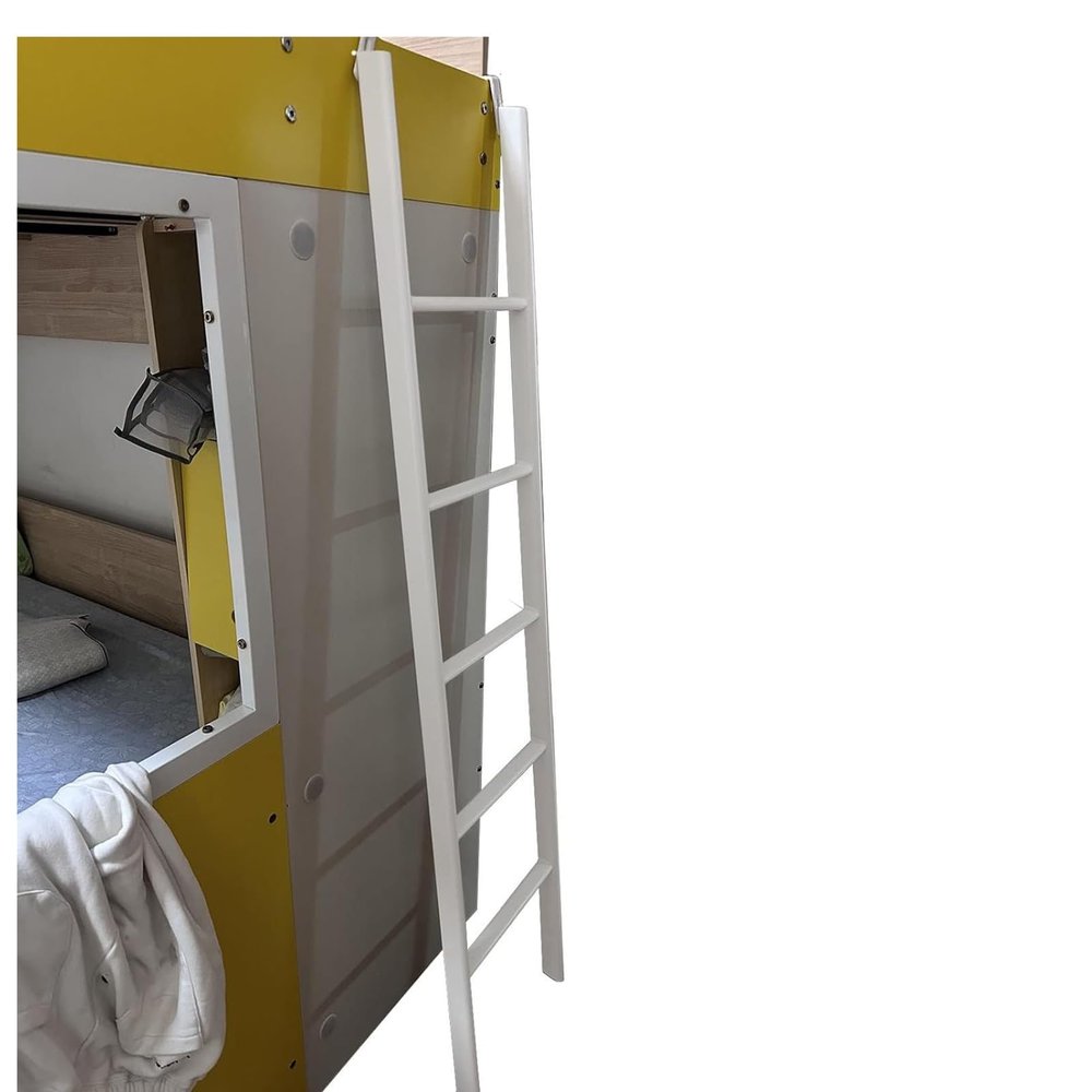 BXKCFYBSQ White Bunk Bed Ladder Space Saving Camper Bunk Bed Ladder with 2 Hooks, Loft Bed Side Ladder for Bunk Trailers and Campervans, Load 150kg/330lbs (Size : 1.7m/67 Inch)