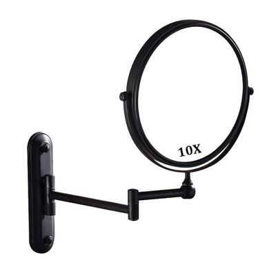 Makeup Mirror Makeup Mirror, Bathroom Mirrors Wall Mounted Black with 10x Magnification, Double- Sided Makeup Mirrors Magnifying for Bathroom, 360 Free Rotation, Extendable for Home, Spa and Hote