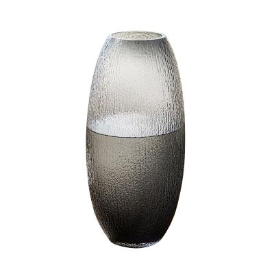 Stylish Thick Glass Vase, H49CM Tall Vase with Thick Bottom, Green*/Grey Office Entrance Hall Balcony Decorative Vase(Size:13 * 49.5CM,Color:Grey)