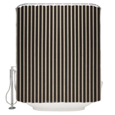Stripes Shower Curtain for Bathroom 60" x 72", Texture Superposition Brown Hand Painted Style Shower Curtain with Hooks Polyester Waterproof Home Bathtub Decor