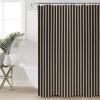 Stripes Shower Curtain for Bathroom 60" x 72", Texture Superposition Brown Hand Painted Style Shower Curtain with Hooks Polyester Waterproof Home Bathtub Decor view 4