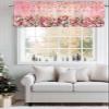 Anzona Curtain Valance 60" x 18", Valentines Day Floral Window Valances Rod Pocket Curtains Drapes, Pink Red Ombre Love Heart Short Topper Curtain for Kitchen Cafe Living Room, 1 Panel view 4