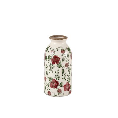 Mlaea Rustic Art Vase, Dry Flower Vase for Living Room, Vintage Thick Ceramic Desktop Vase for Entryway Decoration, Small Indoor Vase(Size:7.5 * 15.5CM,Color:A)