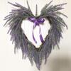 Artificial Outdoor Wreath for Front Door,Hanging Artificial lavender Heart shaped Vine Spring Decor,Artificial Table flower Plant Garland,Faux Plants for Wedding Party Christmas Home Decor(#1) view 1