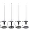 4 Pcs Retro Iron Simple Black Chamberstick Candlestick Holders Taper Candle Holder, Fits Standard Taper and Candlesticks, Candlelight Stand for Halloween Christmas Dining Room Decoration Display view 1