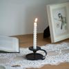 4 Pcs Retro Iron Simple Black Chamberstick Candlestick Holders Taper Candle Holder, Fits Standard Taper and Candlesticks, Candlelight Stand for Halloween Christmas Dining Room Decoration Display view 2