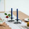 4 Pcs Retro Iron Simple Black Chamberstick Candlestick Holders Taper Candle Holder, Fits Standard Taper and Candlesticks, Candlelight Stand for Halloween Christmas Dining Room Decoration Display view 4