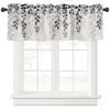 Anzona Curtain Valance 60" x 18", Grey Ombre Botanical Window Valances Rod Pocket Curtains Drapes, Watercolor Gray Pastoral Leaf Rustic Short Topper Curtain for Kitchen Cafe Living Room, 1 Panel view 1