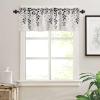 Anzona Curtain Valance 60" x 18", Grey Ombre Botanical Window Valances Rod Pocket Curtains Drapes, Watercolor Gray Pastoral Leaf Rustic Short Topper Curtain for Kitchen Cafe Living Room, 1 Panel view 3