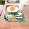 1 PVC Placemats Set Place Mats Abstract Flowers and Dragonfly Non-Slip Weave Place Mats 12" x 18" Farmhouse Table Mat Set for Family Dinners Wedding Parties view 3