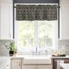 Anzona Curtain Valance 42" x 18", Black Brown Geometric Window Valances Rod Pocket Curtains Drapes, Retro Modern Abstract Art Short Topper Curtain for Kitchen Cafe Living Room, 1 Panel view 2