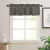 Anzona Curtain Valance 42" x 18", Black Brown Geometric Window Valances Rod Pocket Curtains Drapes, Retro Modern Abstract Art Short Topper Curtain for Kitchen Cafe Living Room, 1 Panel view 3