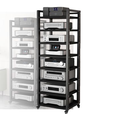 8 Tier AV Media Cabinet Stand Component Cabinet Removable Audio Stand Corner Rack/Storage Rack With Height Adjustable Wood Stand For Home/Office/Audio Video ( Color : Style 2 , Size : 50x40x161cm )