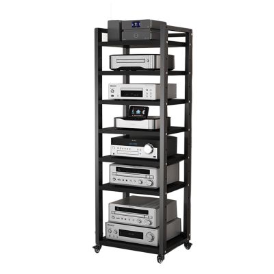 AV Media Stand Corner Stand Entertainment Stereo Component Storage Rack with 7-Layer Adjustable Wooden Shelves for DVD Players, Game Consoles for Home/Office/Audio Video ( Color : Style 1 , Size : 50x