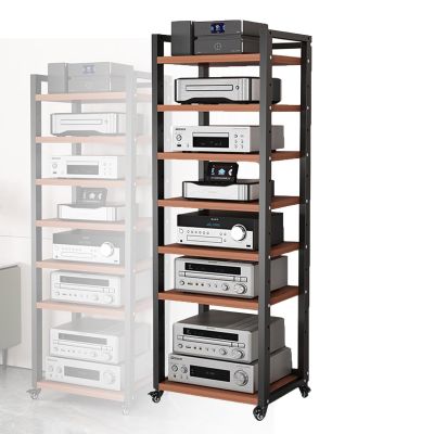 7 Tier AV Media Cabinet Stand Component Cabinet Removable Open Storage Rack With Height Adjustable Wooden Shelf Media Cabinet For Home/Office/Audio Video ( Color : Style 1 , Size : 50x40x161cm )