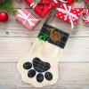 French Horn Dog Paw Christmas Stocking Personalized Cute Xmas Socks for Fireplace Party Decorations view 4