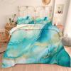 Albideyaa Abstract Turquouse Marble Comforter Bedding Set for Boys Girls Teens King Size Gold Glitter Chic Marbling Kids Adult Duvet Set Soft Texture Bedroom Quilt Set with 2Pillowcases view 1