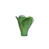 Daum Crystal Mini Ginkgo Vase Green #05157/C view 1