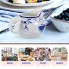 170ml/5.99oz Creamer Pitcher Small Porcelain Ceramic Creamer Pitcher Small Blue and White with Handle for Coffee Sauces Salad Milk view 2