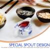 170ml/5.99oz Creamer Pitcher Small Porcelain Ceramic Creamer Pitcher Small Blue and White with Handle for Coffee Sauces Salad Milk view 3