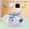 170ml/5.99oz Creamer Pitcher Small Porcelain Ceramic Creamer Pitcher Small Blue and White with Handle for Coffee Sauces Salad Milk view 4